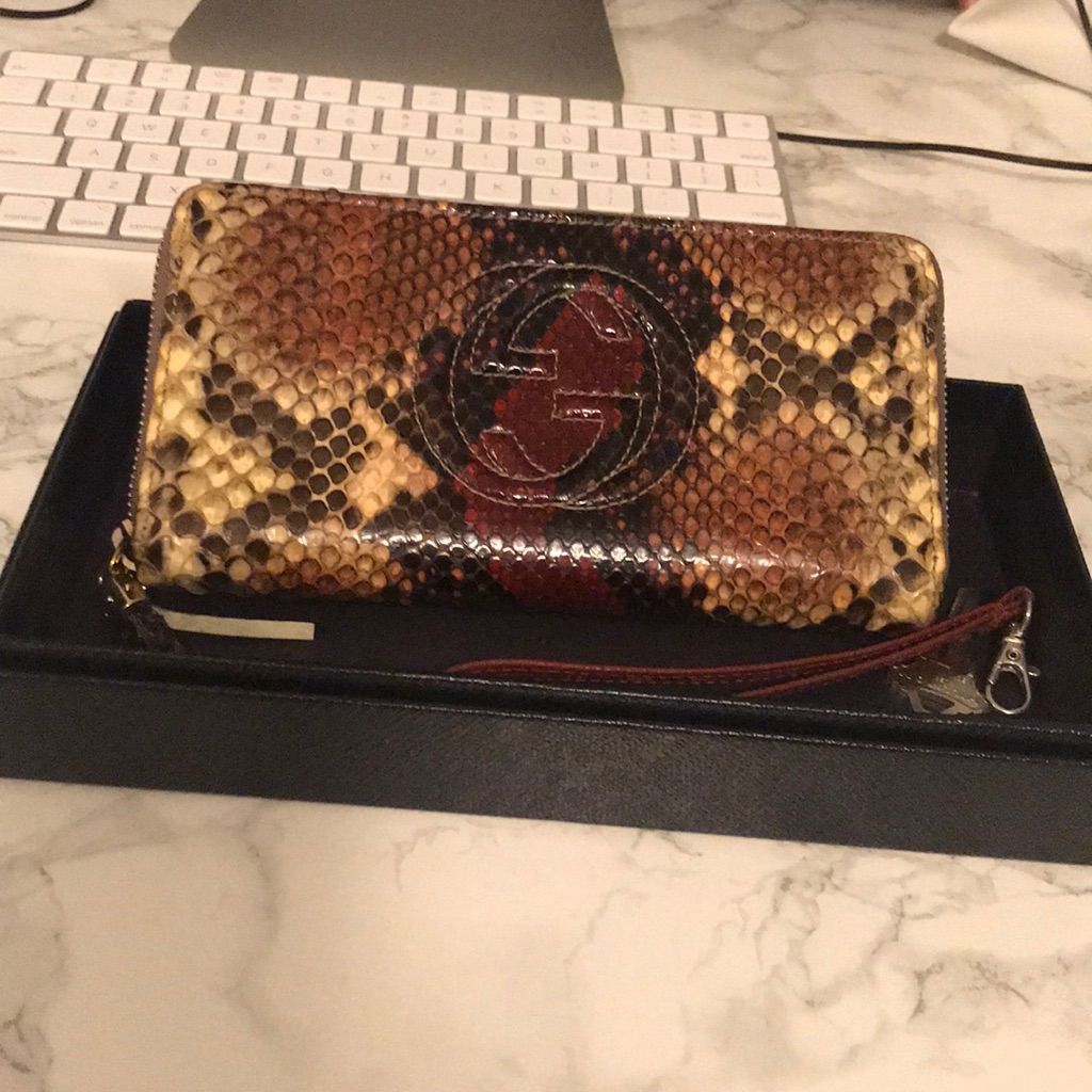 Authentic Python Gucci Wallet